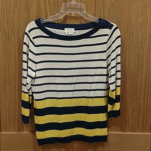 Kate Sp Navy blue, yellow boat ⛵neck sweater